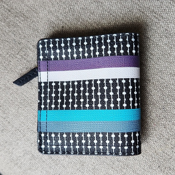 Fossil Wallet blue purple stripes - Picture 2 of 5